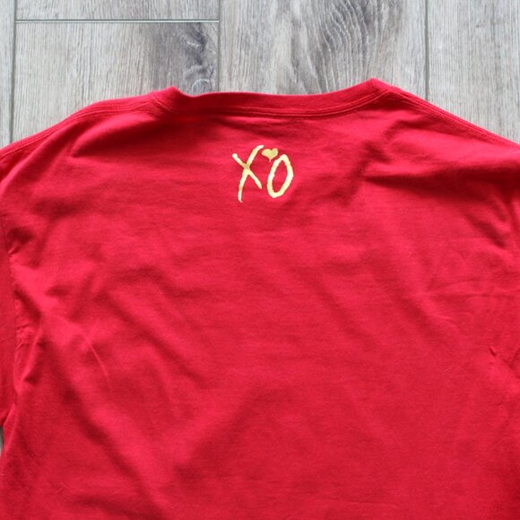 The Weeknd Big XO Gold Center Logo On Red T-Shirt S - XL - Picture 3 of 3